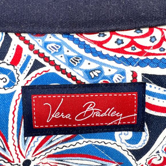 Vera Bradley Seaside Miller Grand Tote Blue Paisley Double Handle - Picture 2 of 14